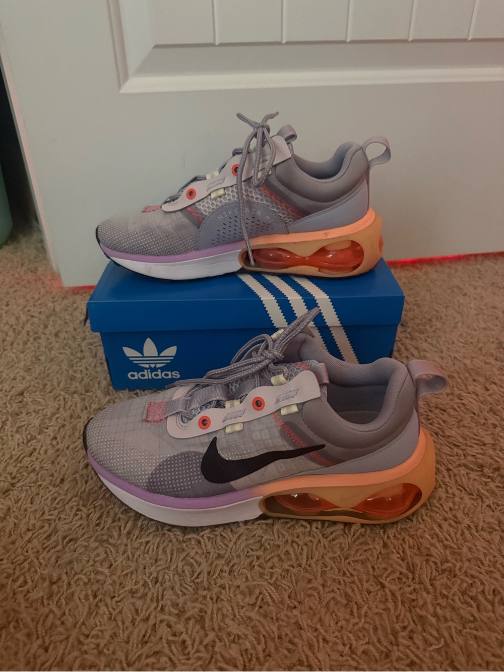 Nike Women’s Gray and Orange Air Max-Style Sneakers